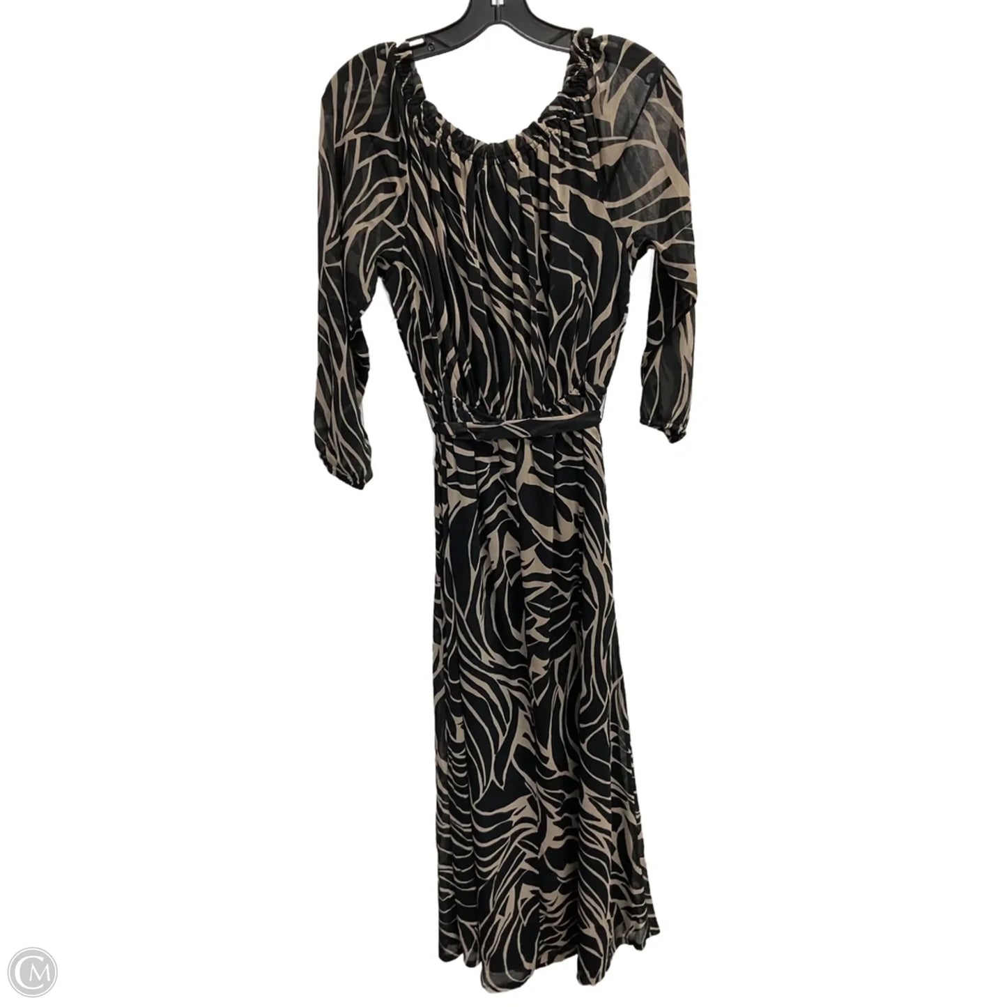 Dress Party Long By Nine West In Black & Tan, Size: M