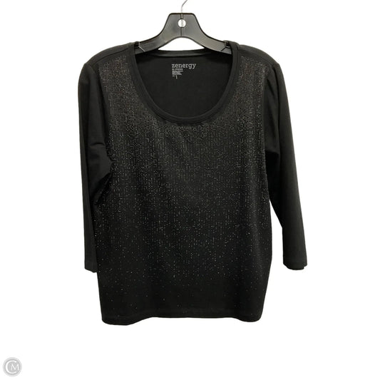 Top 3/4 Sleeve Basic By Chicos In Black, Size: M