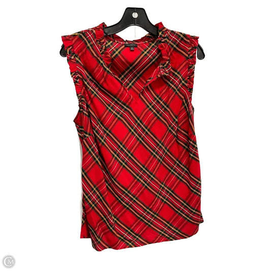 Top Sleeveless By Talbots In Plaid Pattern, Size: M
