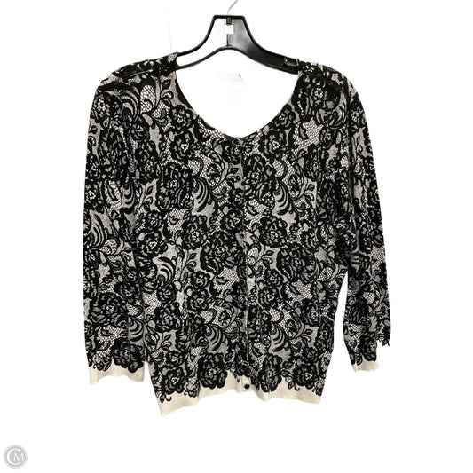 Cardigan By White House Black Market In Black & White, Size: L