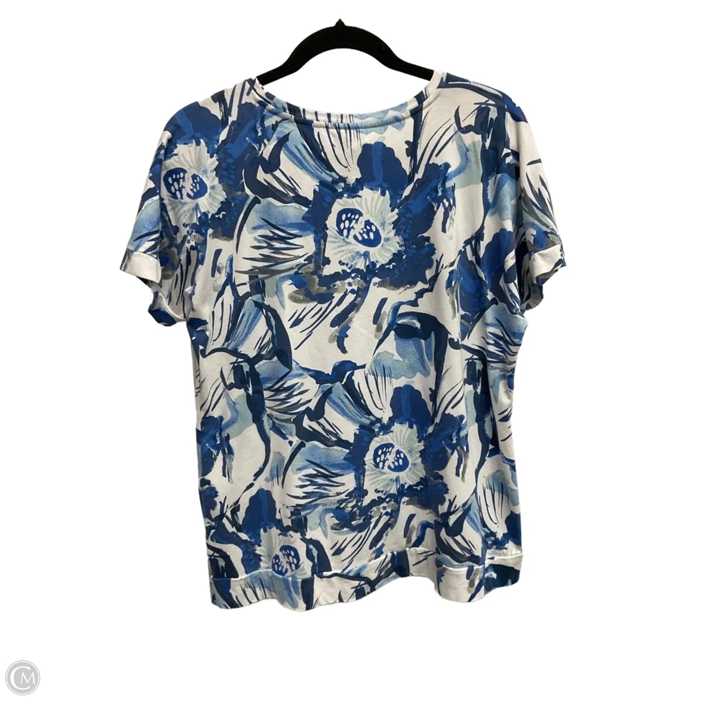 Top Short Sleeve Basic By Chicos In Blue, Size: M