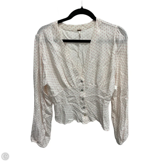 Blouse Long Sleeve By Free People In Polkadot Pattern, Size: M