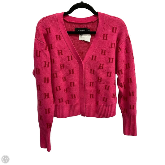 Sweater Cardigan By Cmb In Pink, Size: M