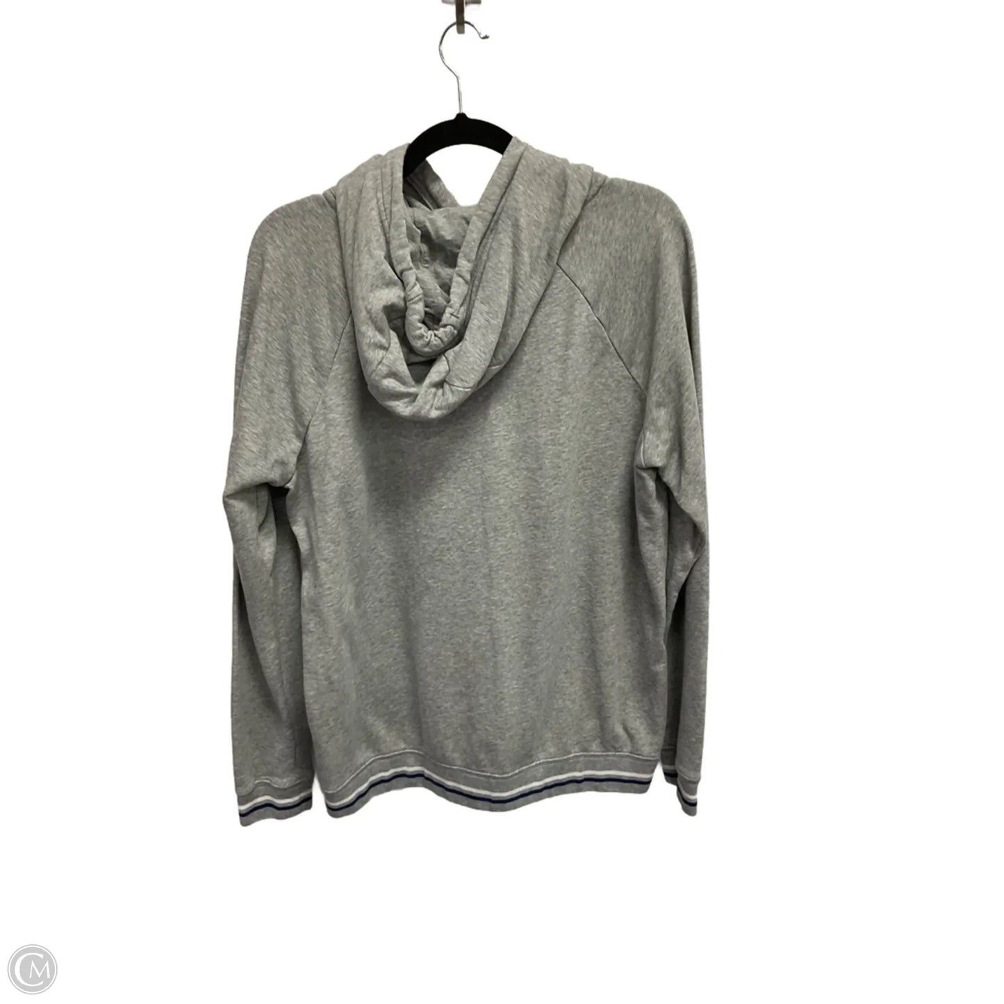 Athletic Sweatshirt Hoodie By Nike In Grey, Size: L