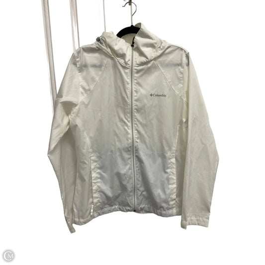 Jacket Windbreaker By Columbia In White, Size: L