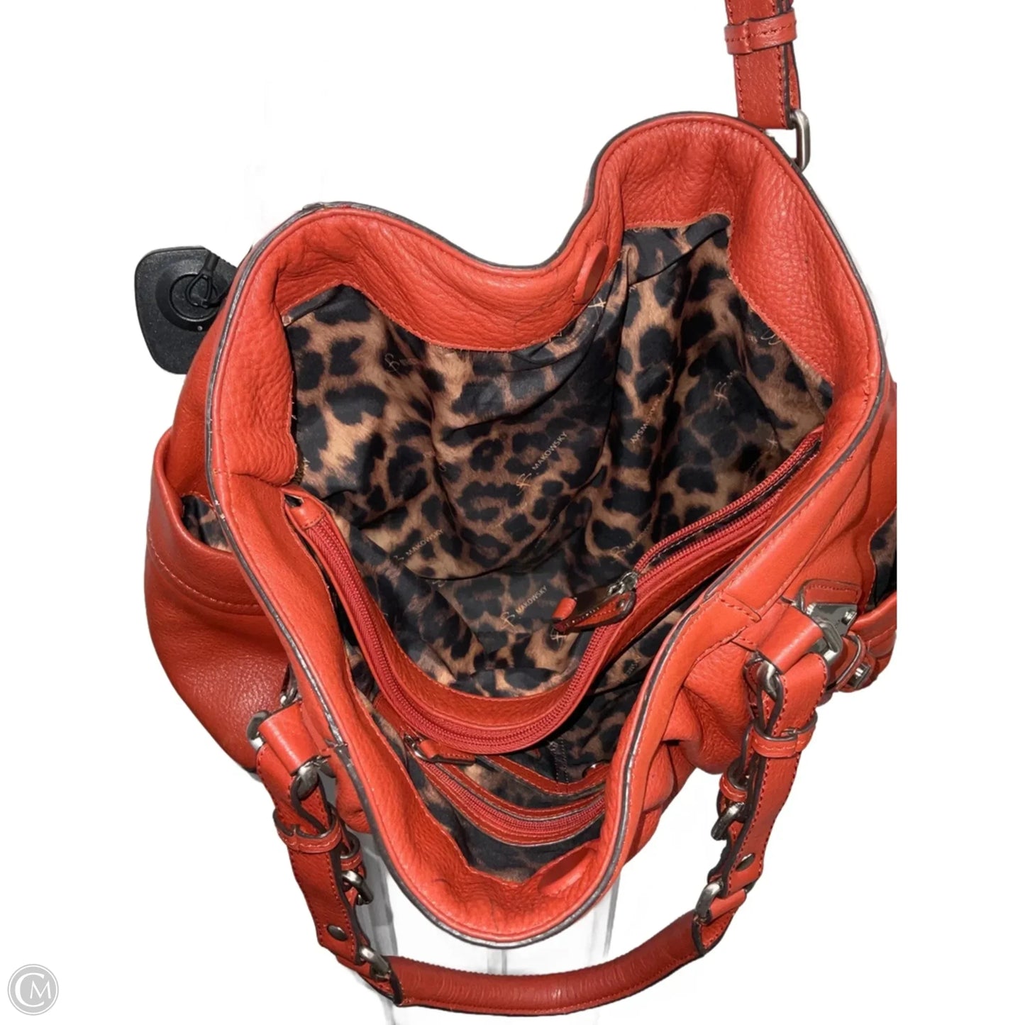 Handbag Leather By B. Makowsky, Size: Medium