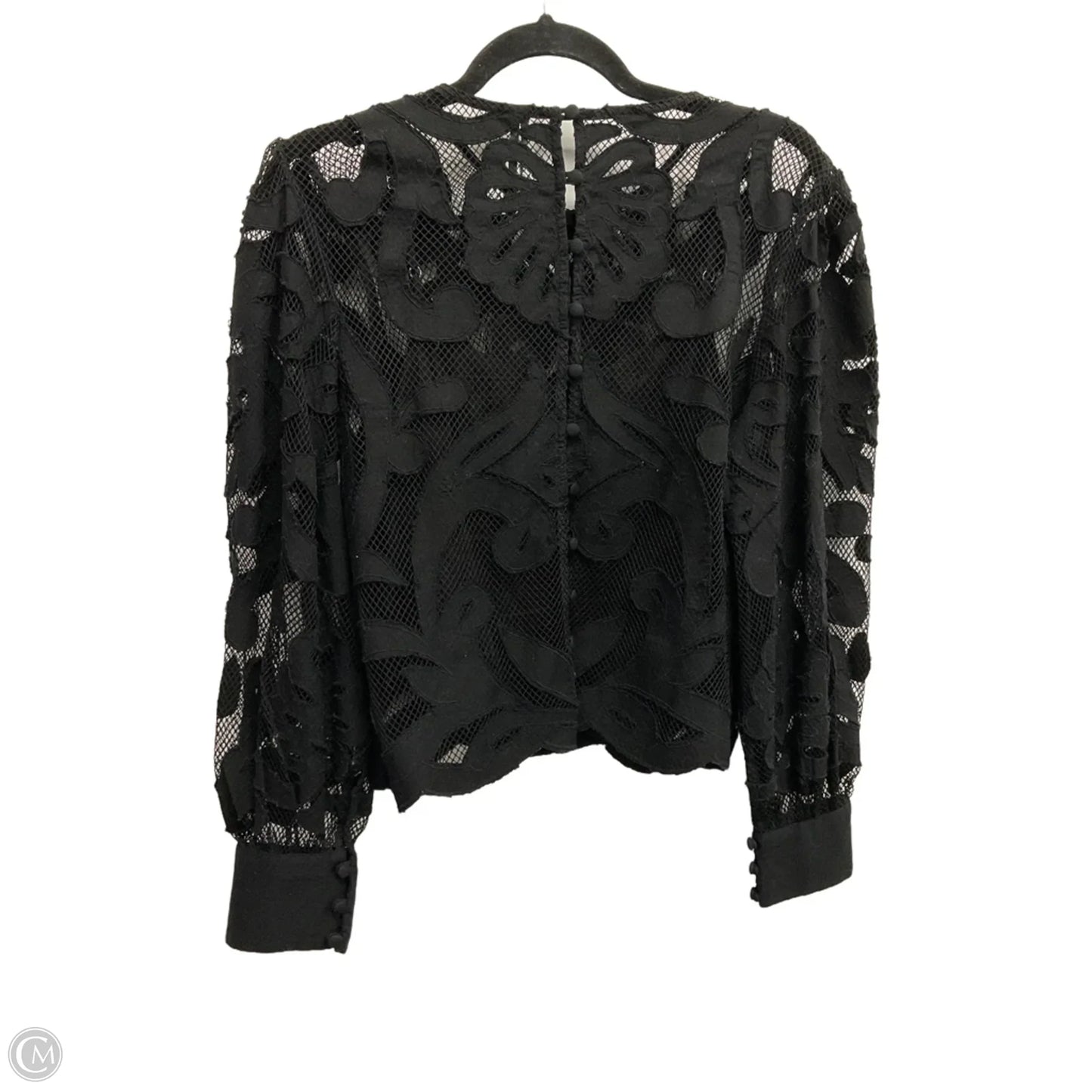 Blouse Long Sleeve By Anthropologie In Black, Size: M