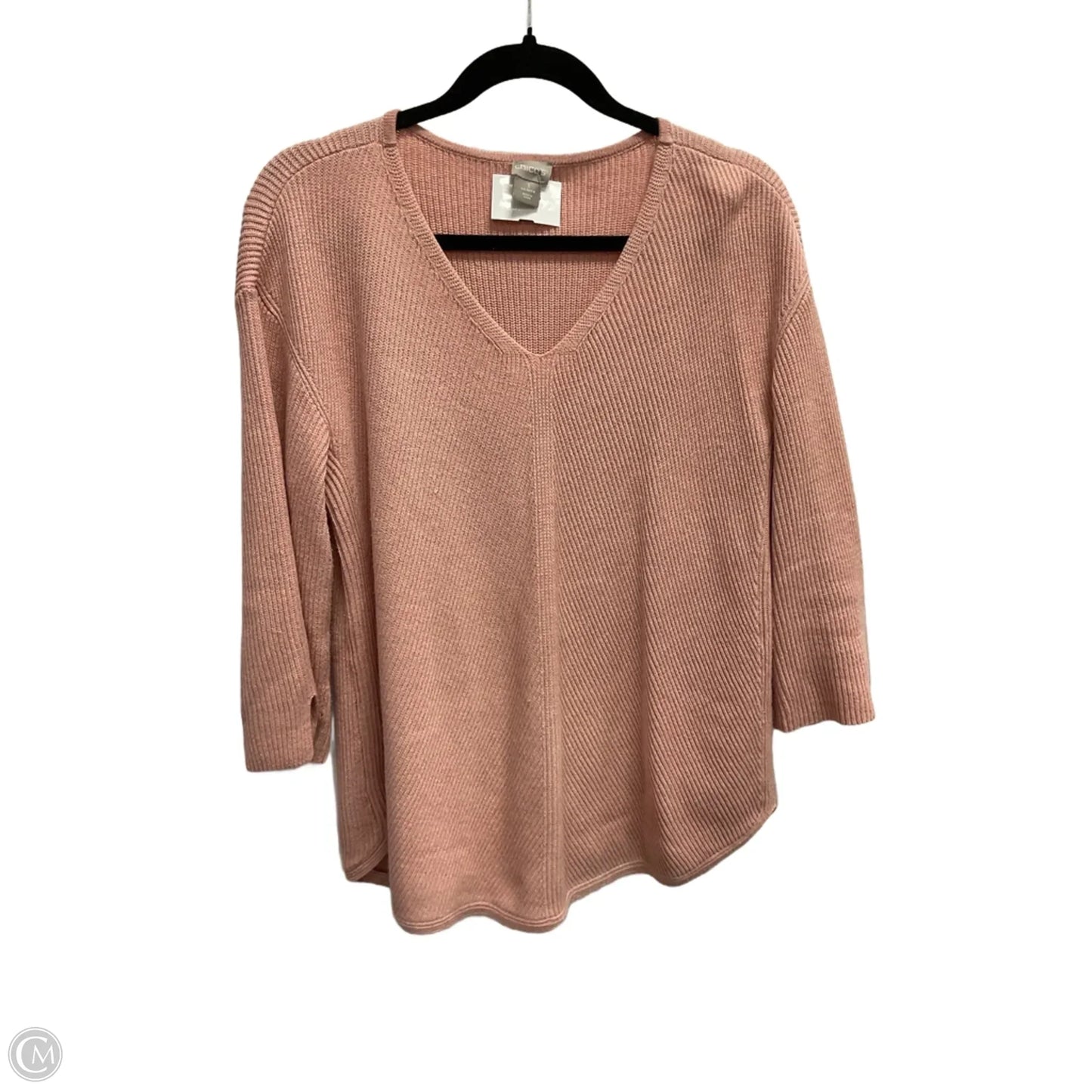 Top 3/4 Sleeve By Chicos In Peach, Size: M