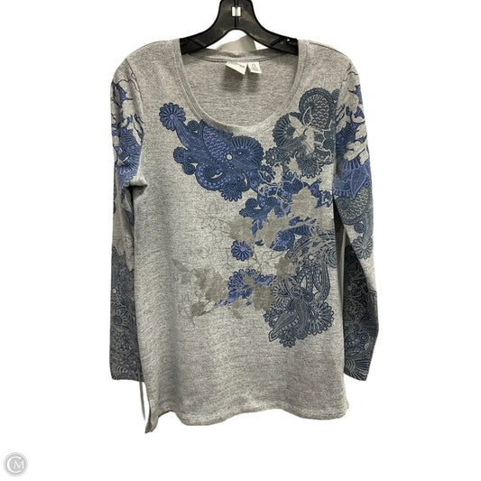 Top Long Sleeve Basic By Chicos In Grey, Size: S