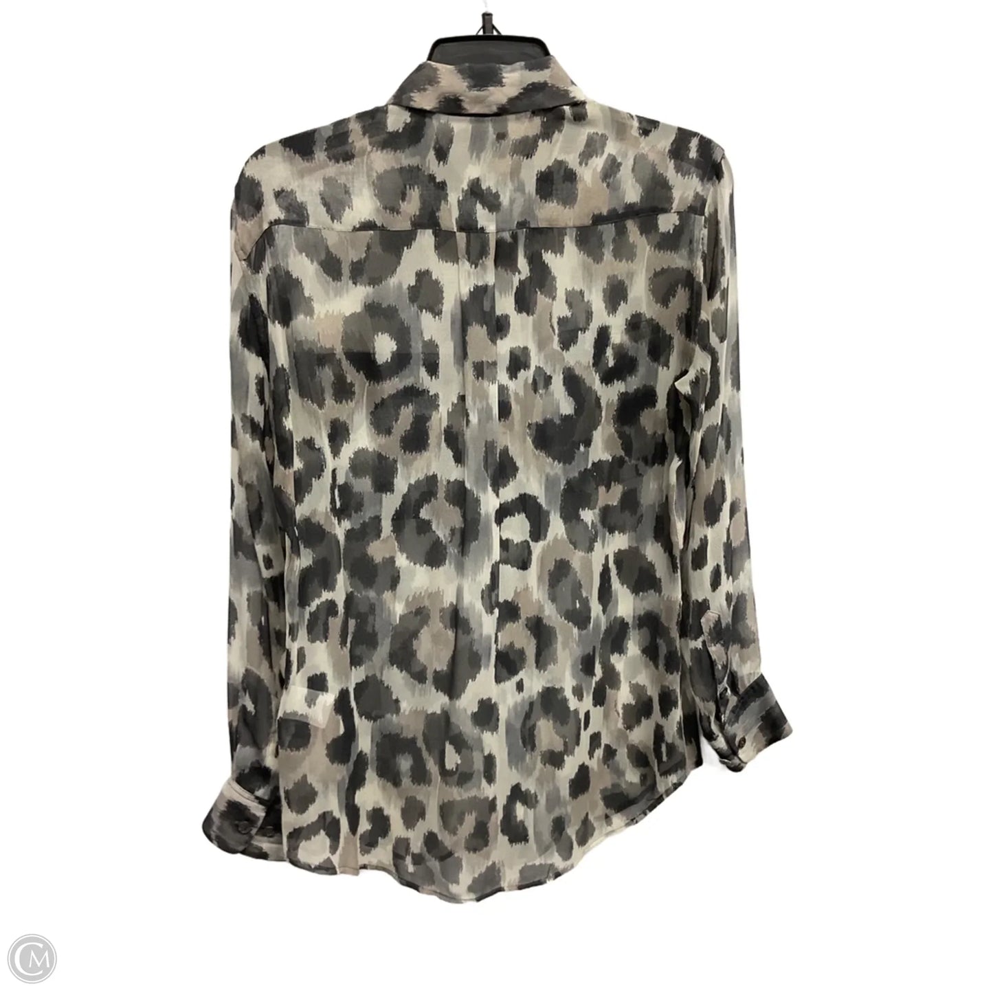 Blouse Long Sleeve By Equipment In Grey, Size: Xs