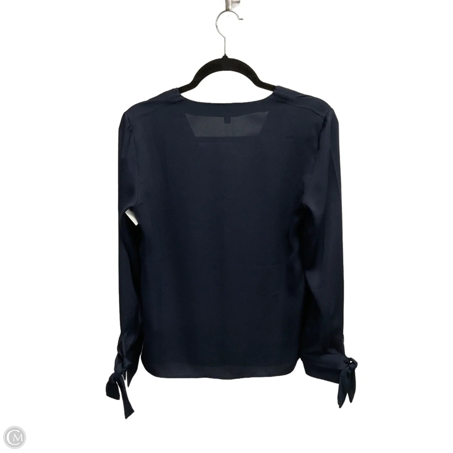 Blouse Long Sleeve By Banana Republic In Navy, Size: Xs
