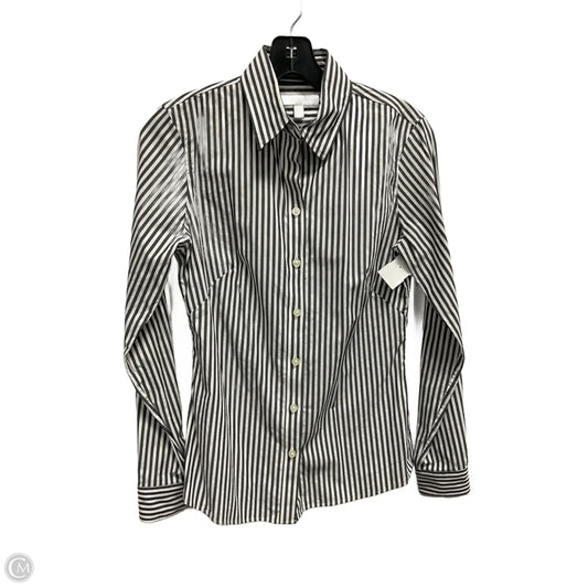 Blouse Long Sleeve By Banana Republic In Striped Pattern, Size: Xs