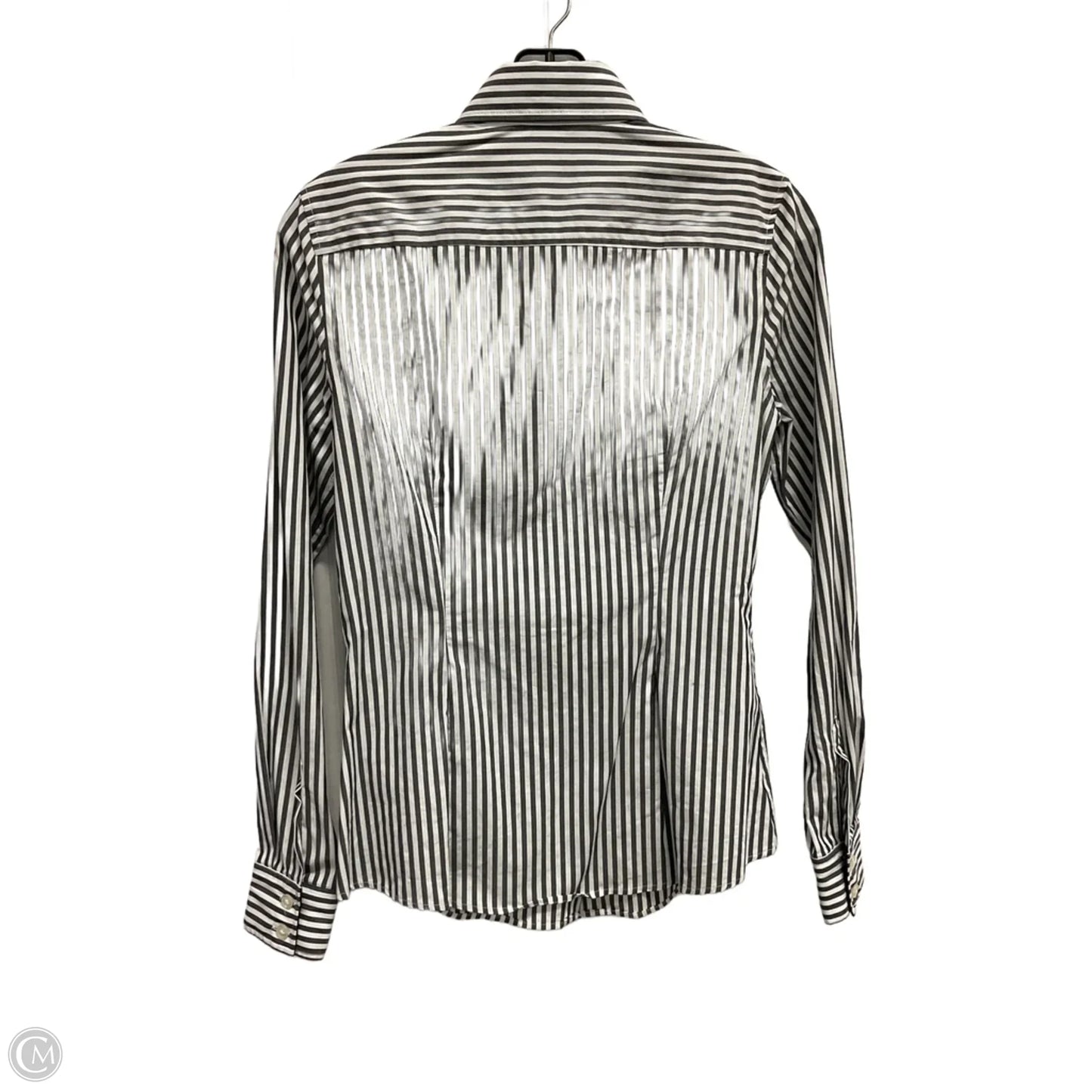 Blouse Long Sleeve By Banana Republic In Striped Pattern, Size: Xs