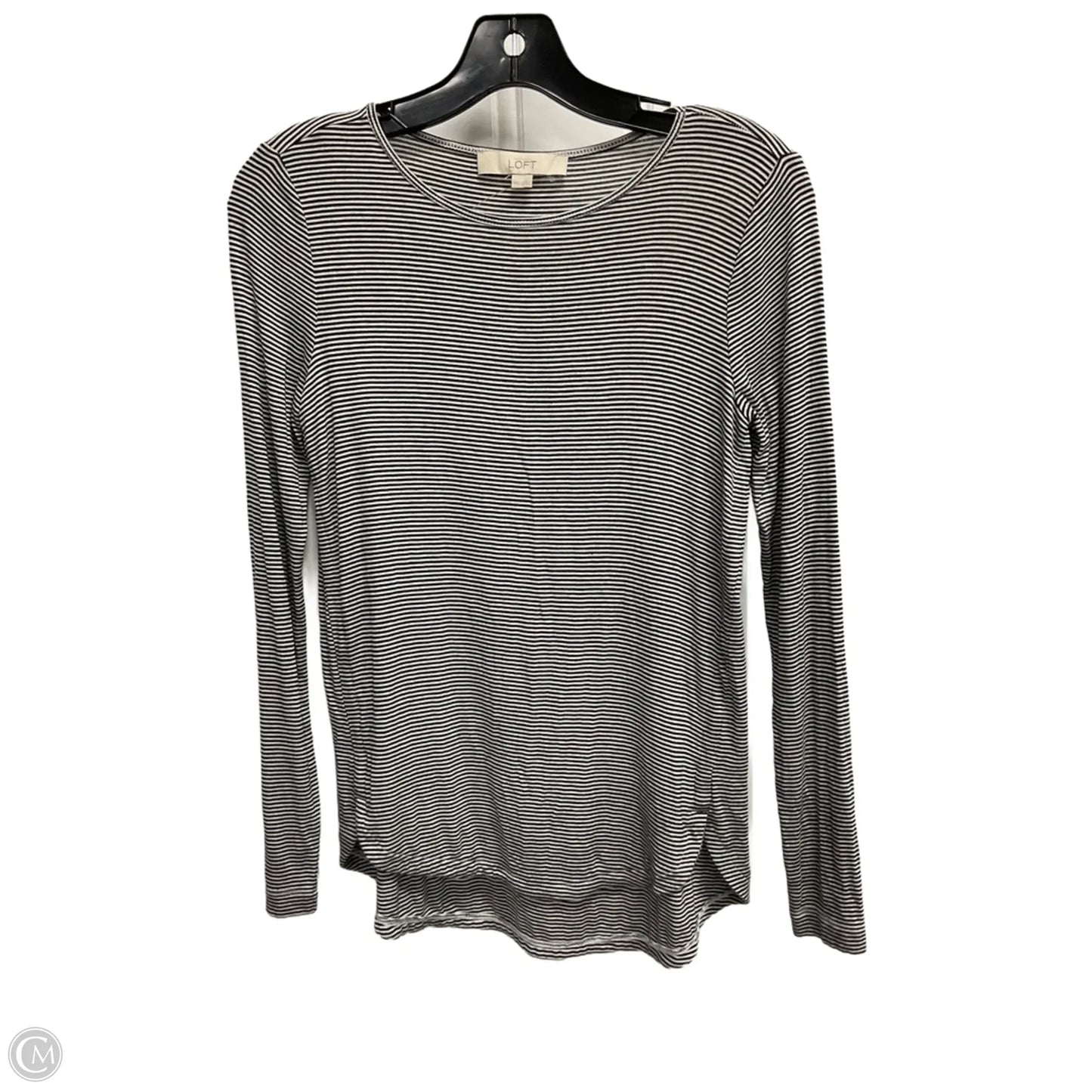Top Long Sleeve Basic By Loft In Striped Pattern, Size: Xxs