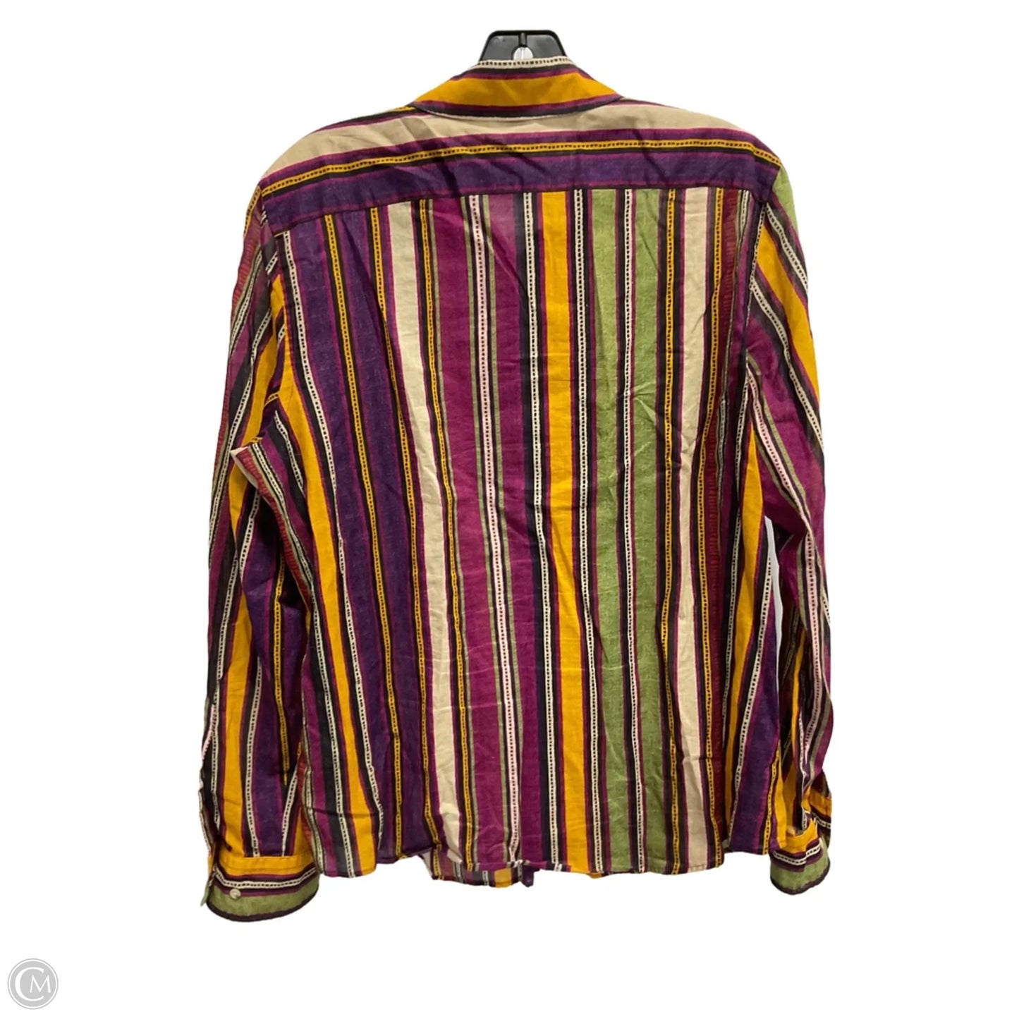 Blouse Long Sleeve By Lauren By Ralph Lauren In Multi-colored, Size: L