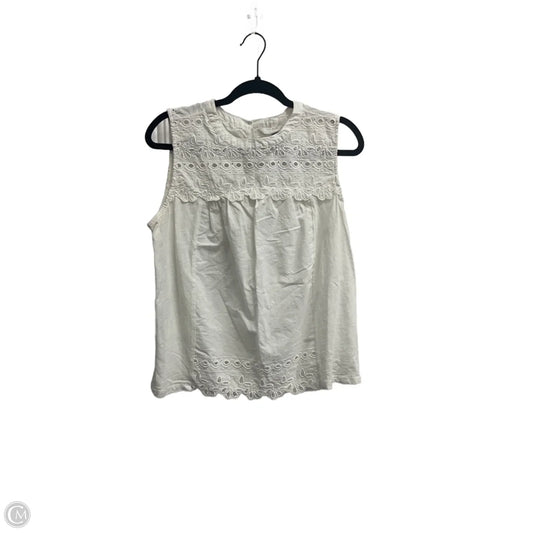 Top Sleeveless By Lucky Brand In White, Size: L