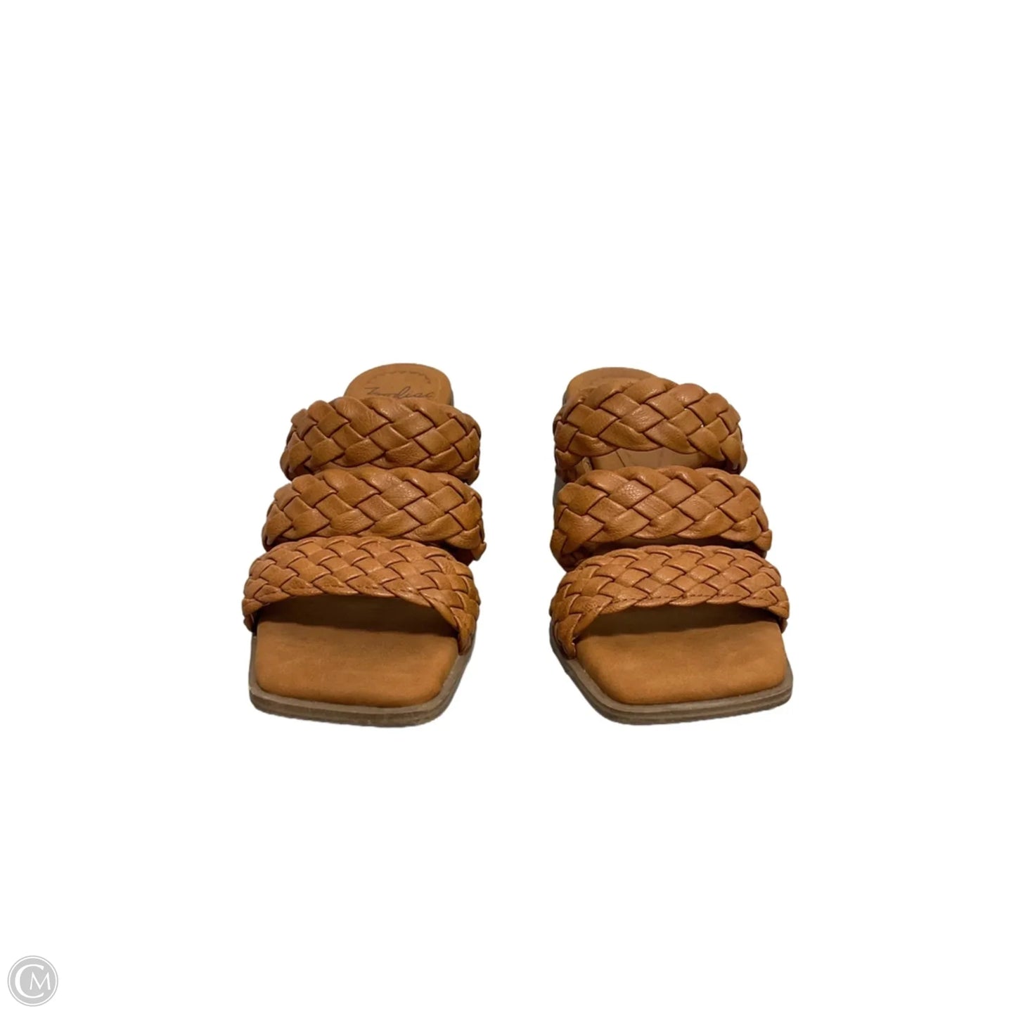 Sandals Heels Block By Zodiac In Brown, Size: 8