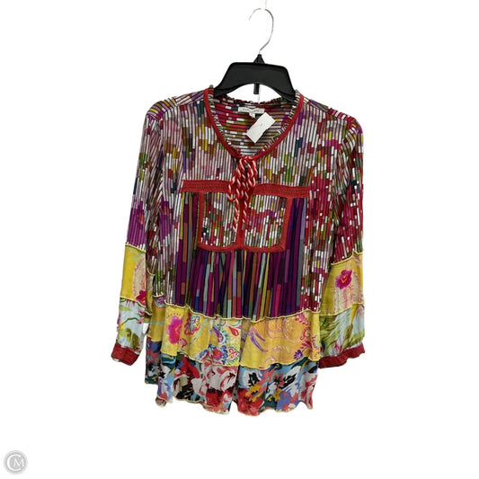 Blouse Long Sleeve By John Mark In Multi-colored, Size: L