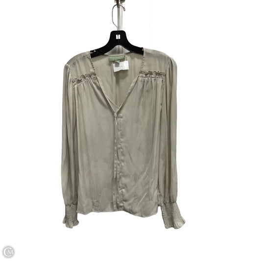 Blouse Long Sleeve By Ryegrass In Grey, Size: L