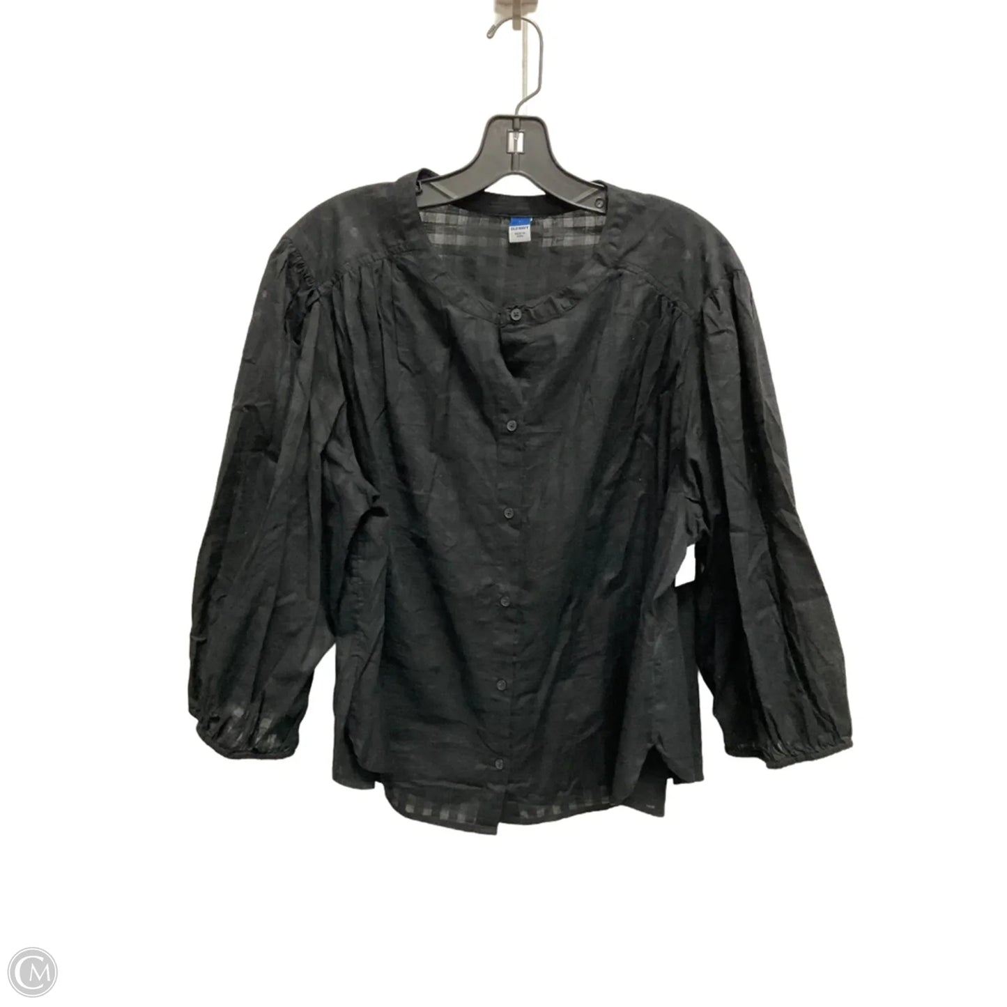 Blouse 3/4 Sleeve By Old Navy In Black, Size: Xl