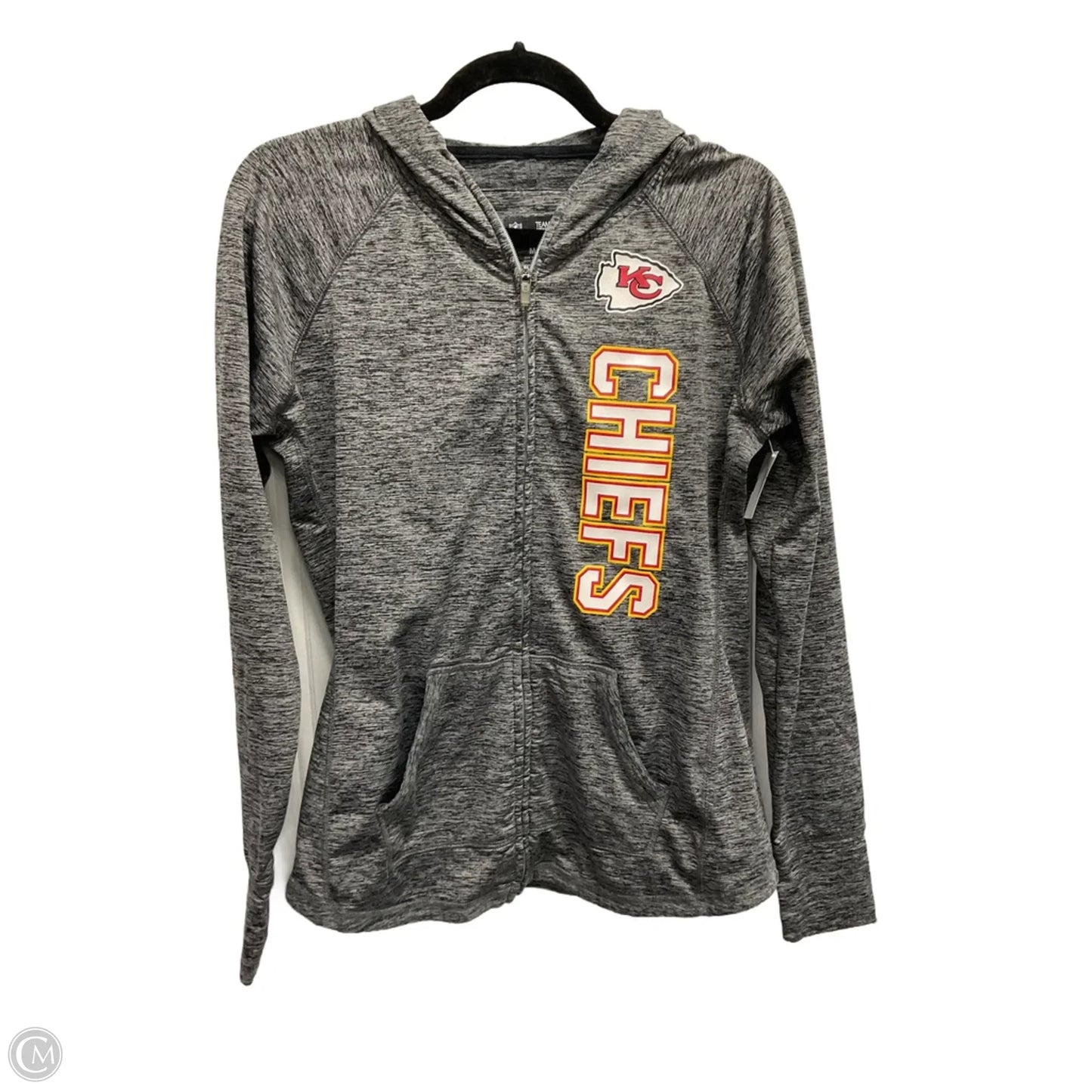 Athletic Jacket By Nfl In Grey, Size: M
