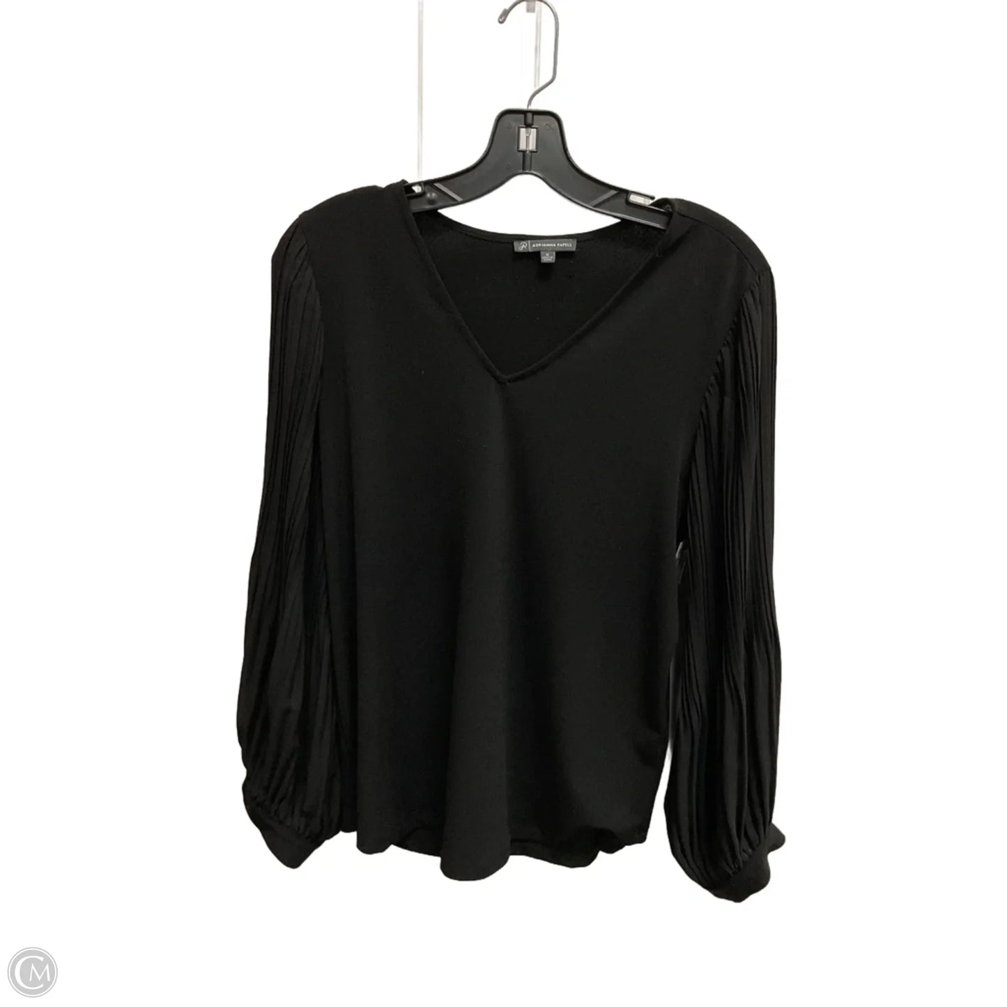 Top Long Sleeve By Adrianna Papell In Black, Size: M