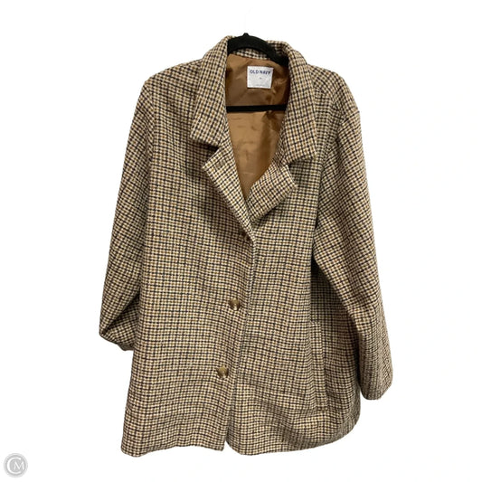 Coat Peacoat By Old Navy In Checkered Pattern, Size: 3x