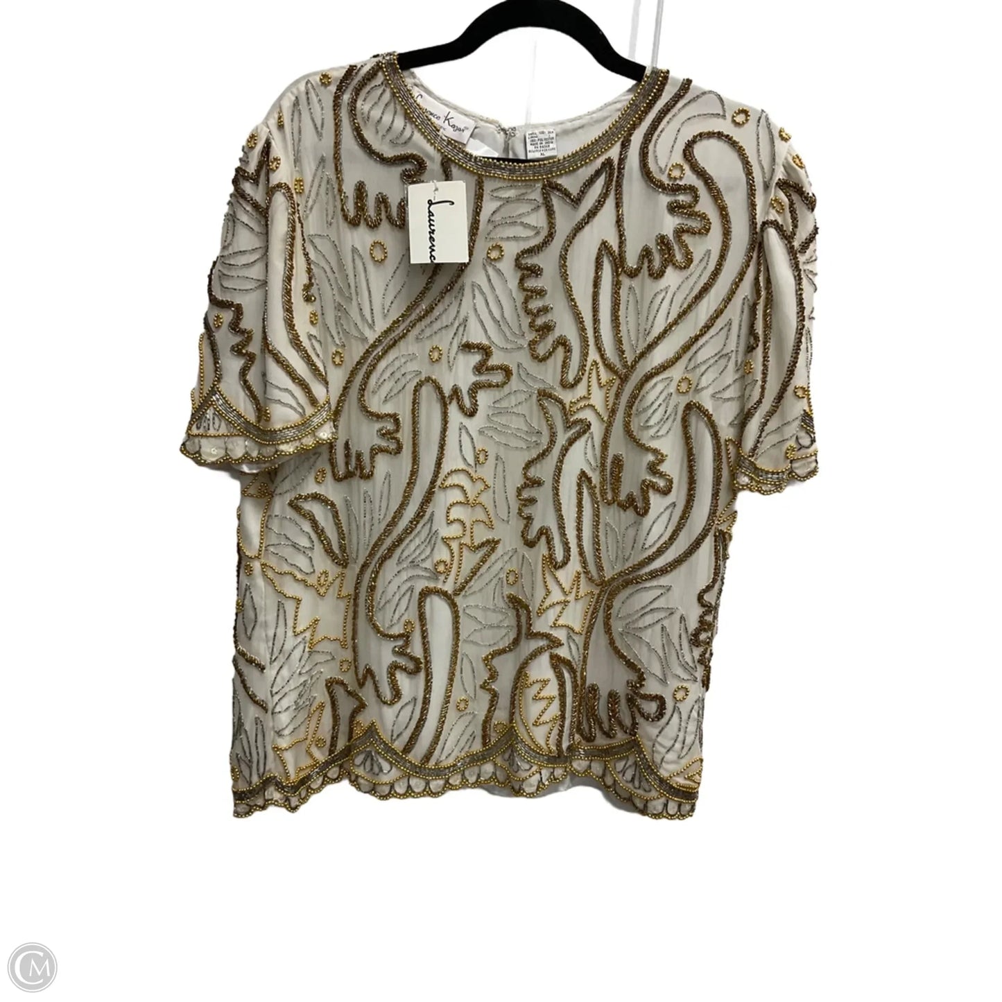 Blouse Short Sleeve By Clothes Mentor In Gold, Size: Xl
