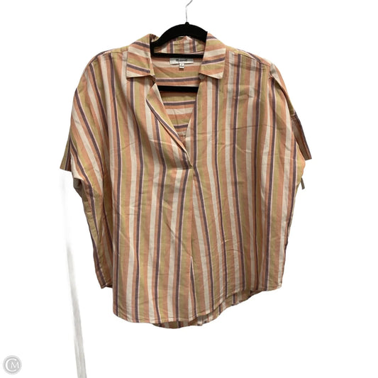 Top Short Sleeve By Madewell In Striped Pattern, Size: S