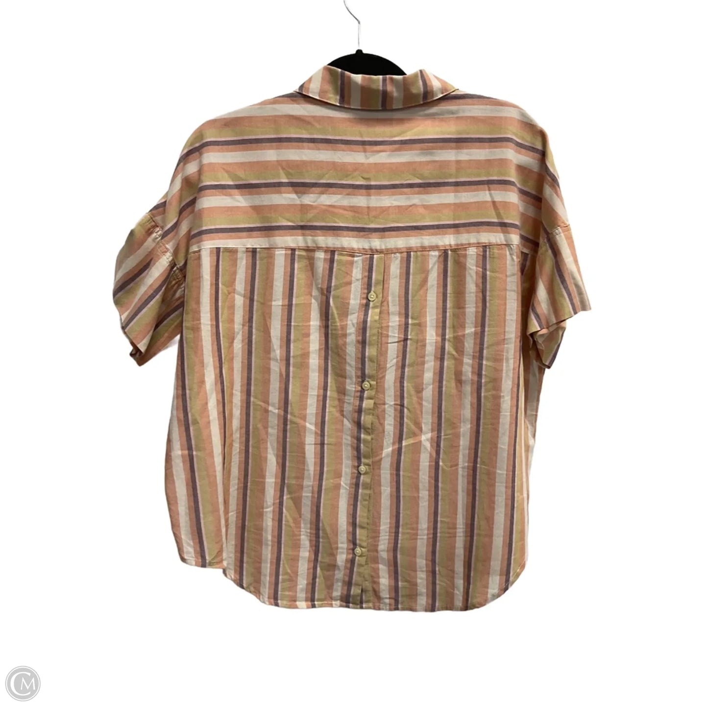 Top Short Sleeve By Madewell In Striped Pattern, Size: S