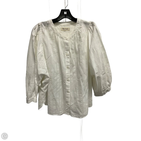 Top 3/4 Sleeve By Madewell In White, Size: M