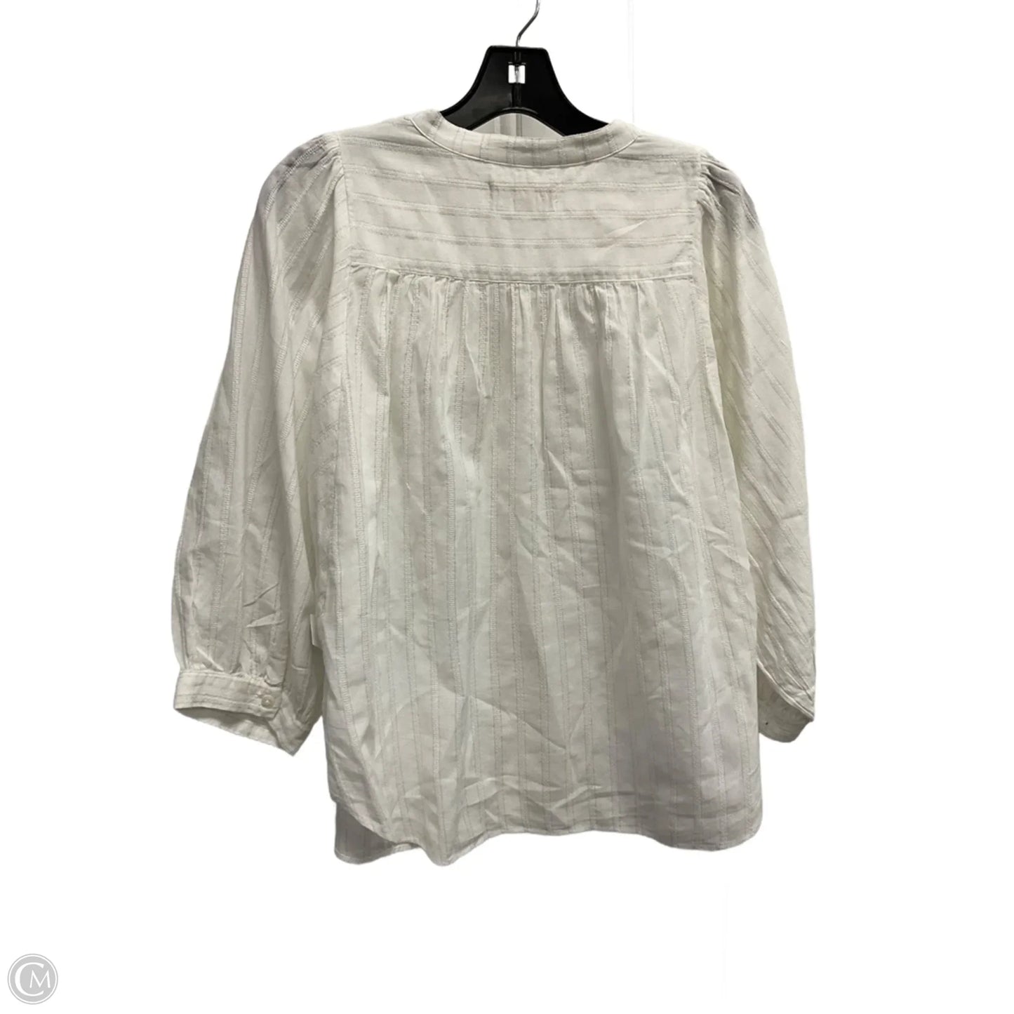 Top 3/4 Sleeve By Madewell In White, Size: M