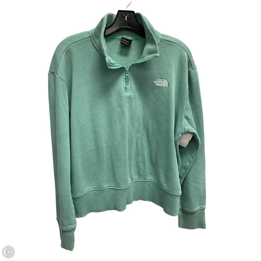 Athletic Top Long Sleeve Collar By The North Face In Aqua, Size: L
