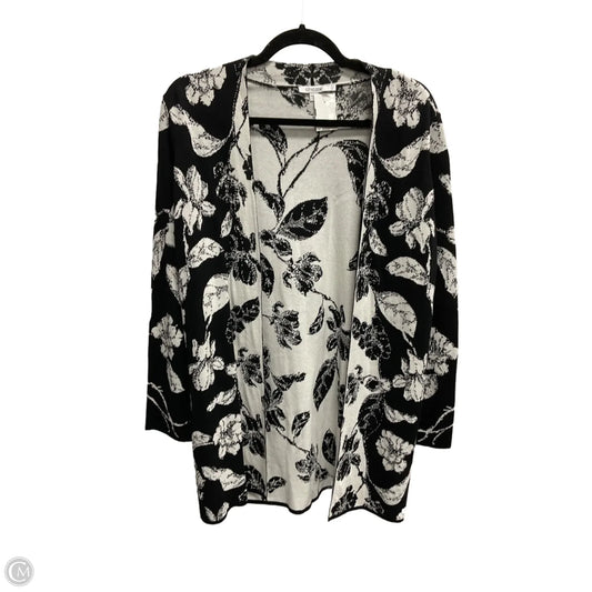 Cardigan By Chicos In Black & White, Size: S