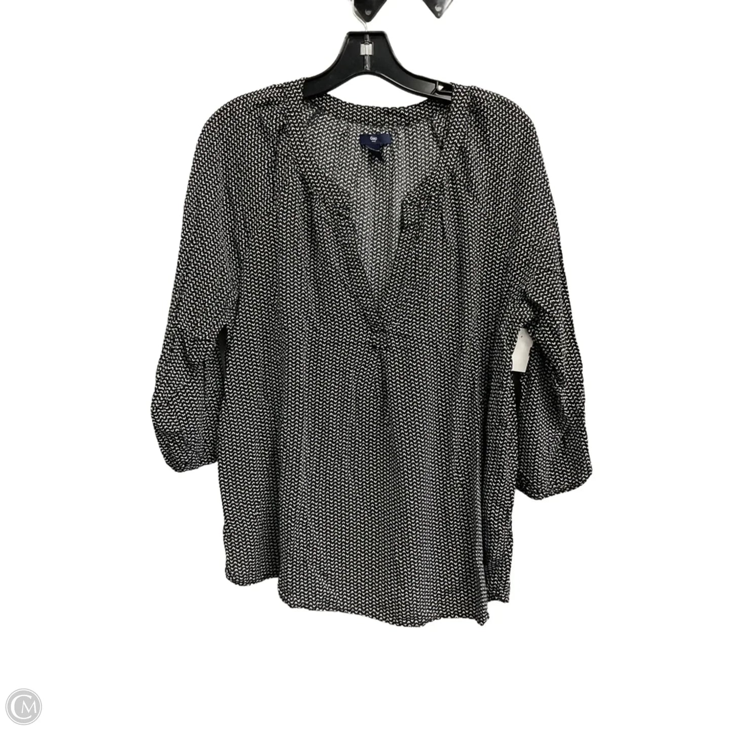 Blouse 3/4 Sleeve By Gap In Geometric Pattern, Size: Xl
