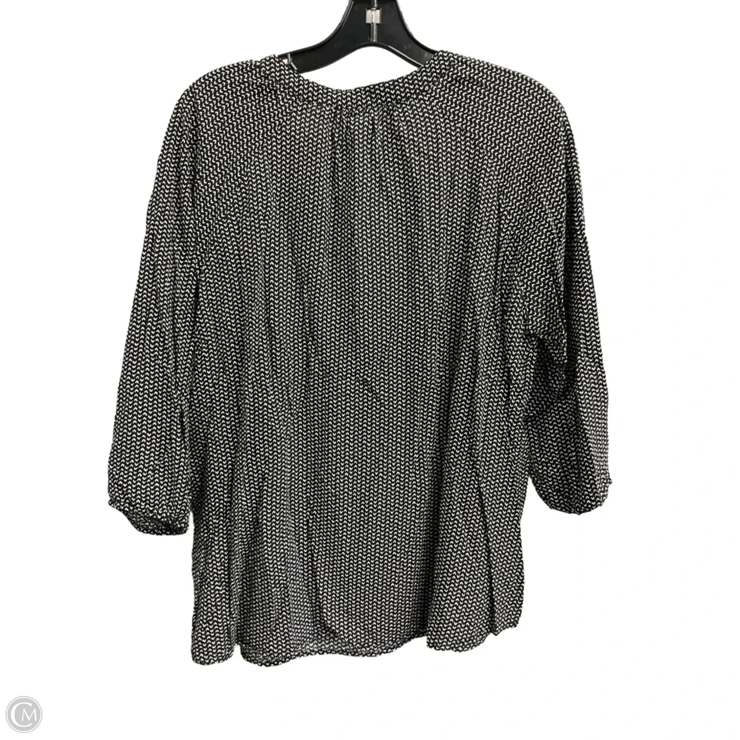 Blouse 3/4 Sleeve By Gap In Geometric Pattern, Size: Xl