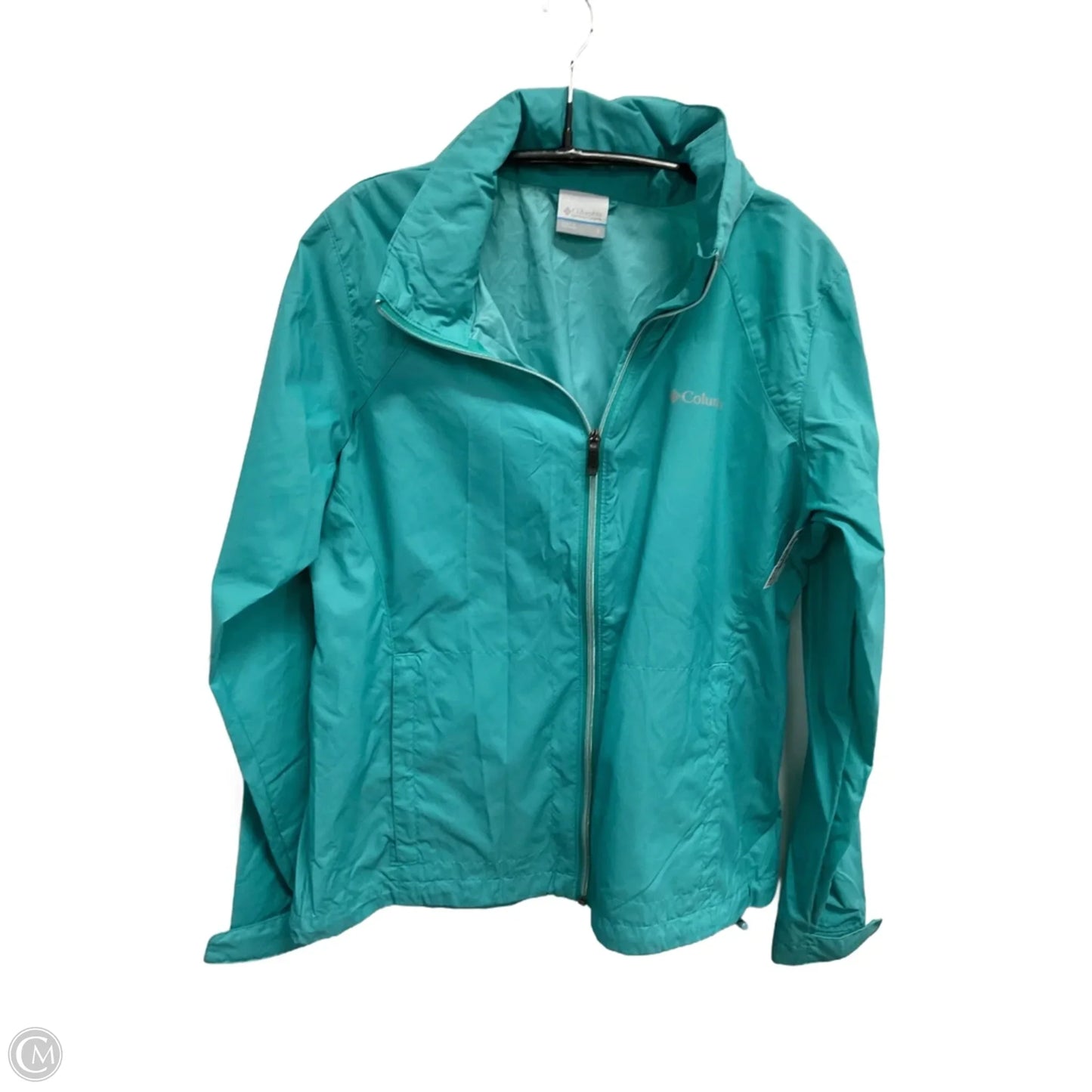 Jacket Windbreaker By Columbia In Teal, Size: L