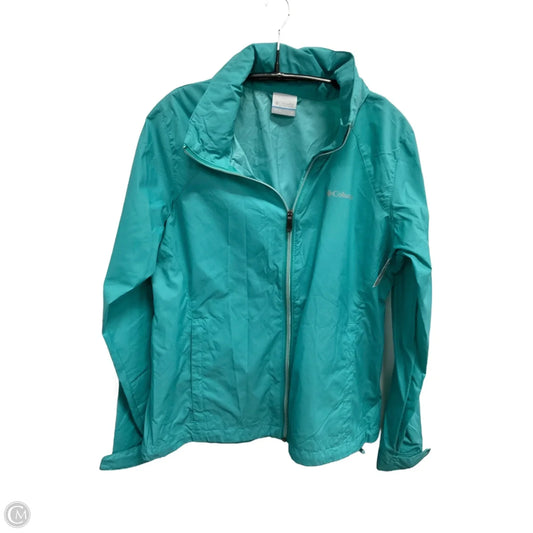 Jacket Windbreaker By Columbia In Teal, Size: L
