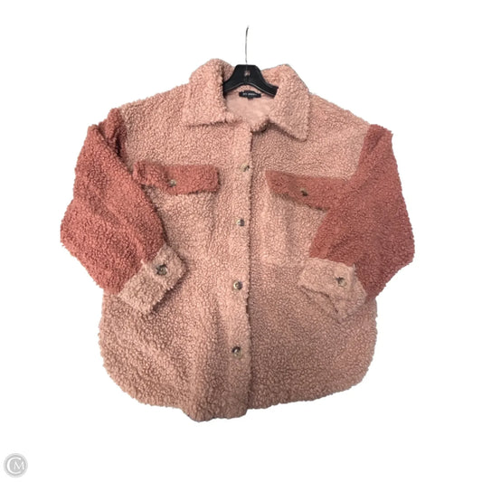 Jacket Faux Fur & Sherpa By Blu Pepper In Pink, Size: S