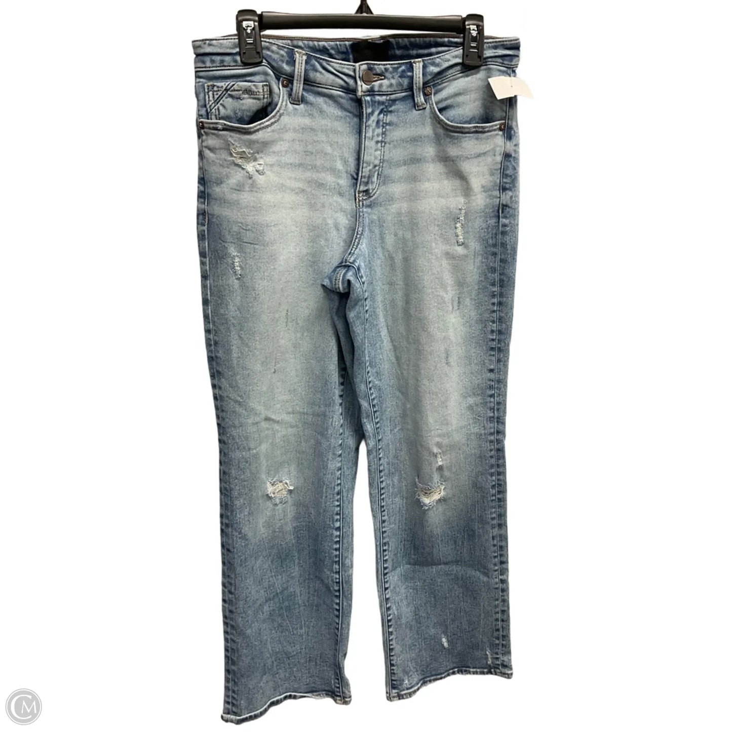 Jeans Straight By Buckle Black In Blue Denim, Size: 8