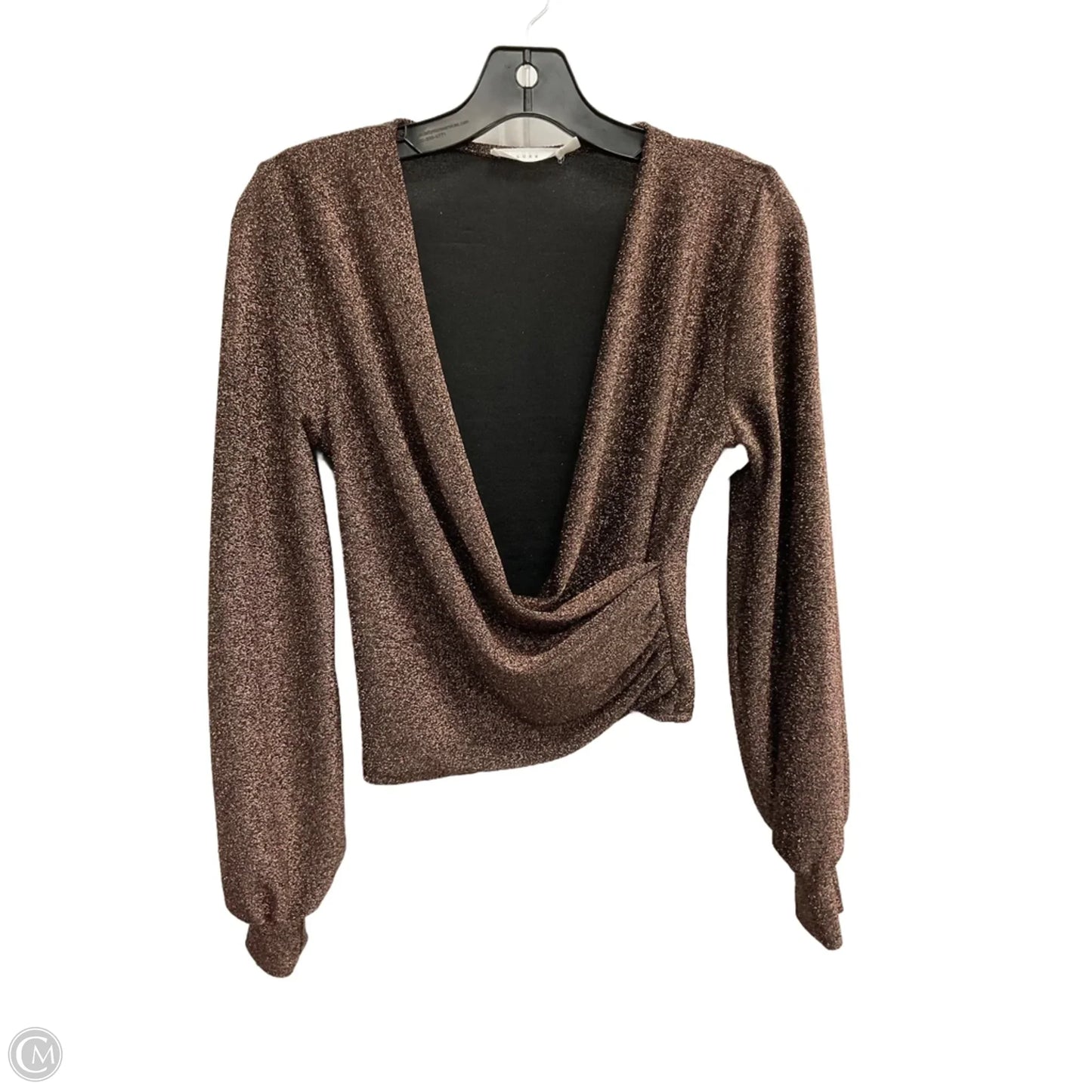 Top Long Sleeve By Lush In Bronze, Size: M