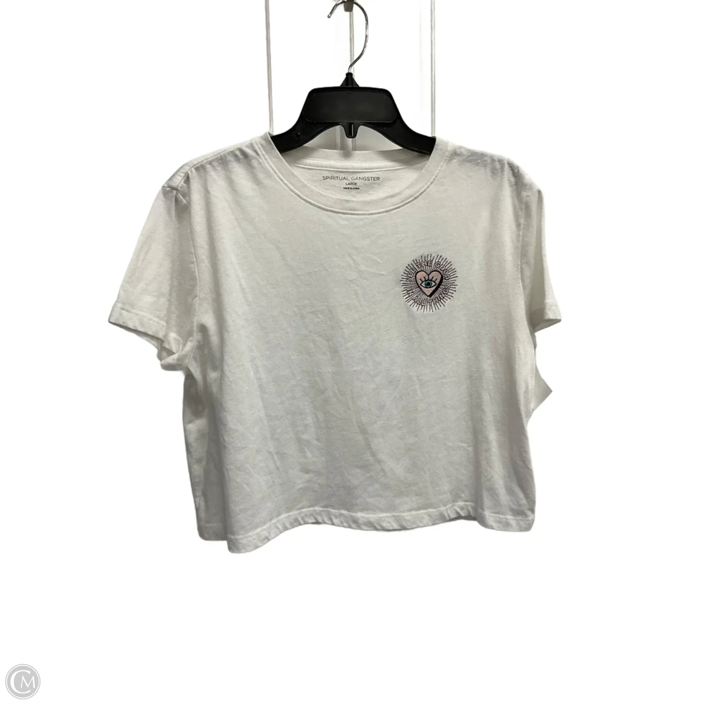 Top Short Sleeve By Spiritual Gangster In White, Size: L