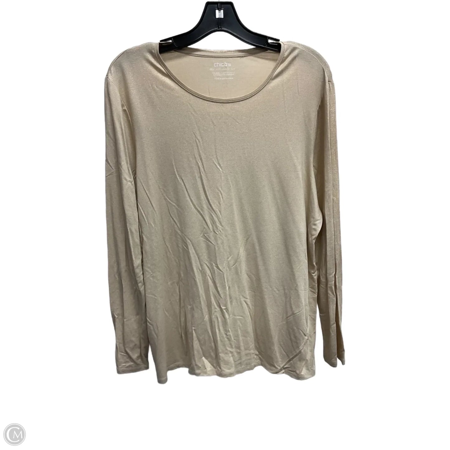 Top Long Sleeve Basic By Chicos In Gold, Size: L
