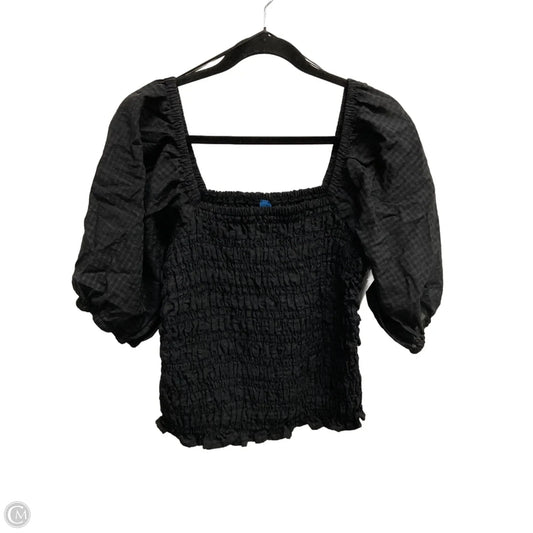 Blouse Short Sleeve By Old Navy In Black, Size: L