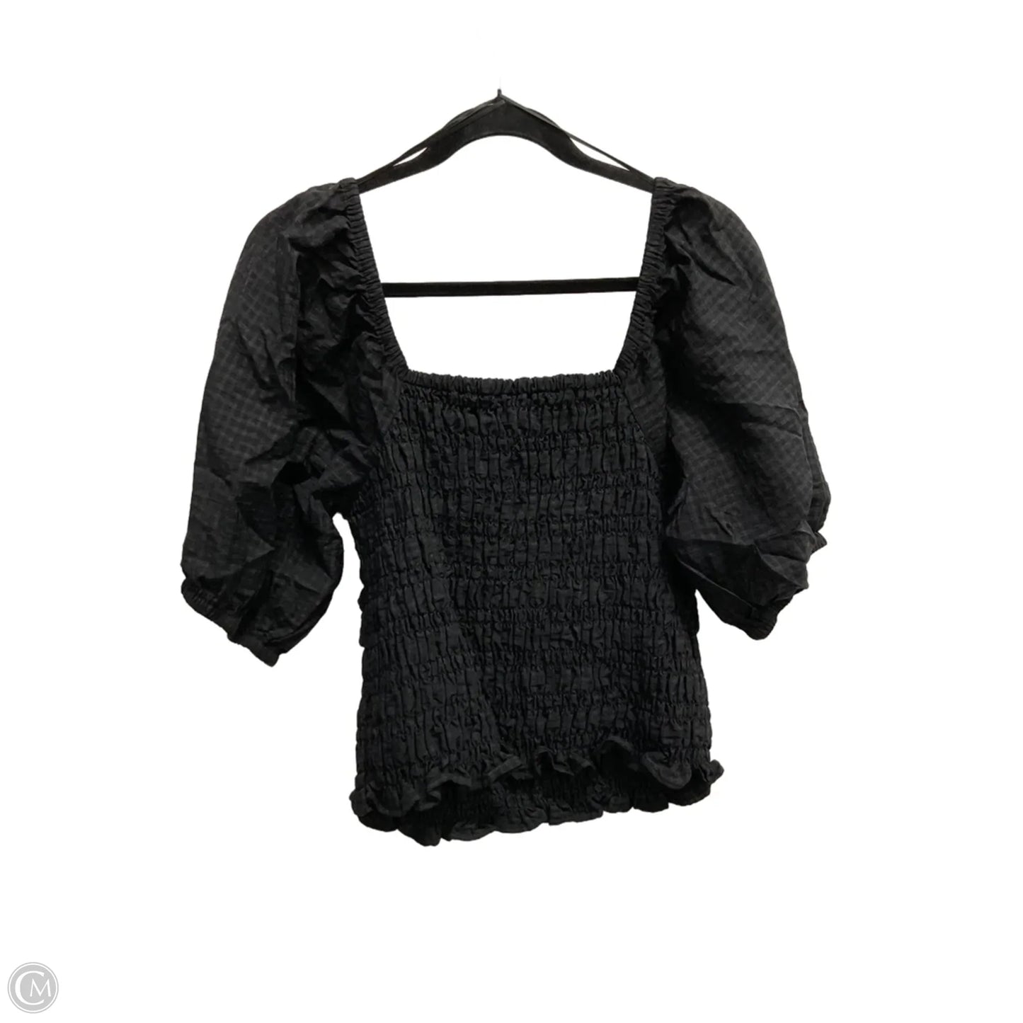 Blouse Short Sleeve By Old Navy In Black, Size: L