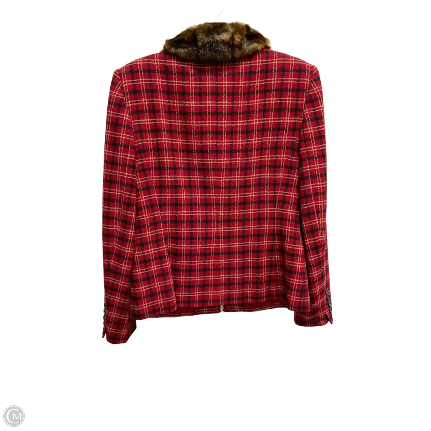 Blazer By Lauren By Ralph Lauren In Plaid Pattern, Size: S