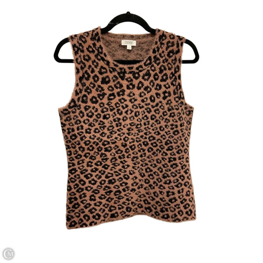 Vest Sweater By Oddi In Leopard Print, Size: L