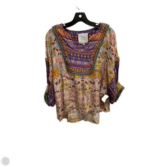 Blouse 3/4 Sleeve By John Mark In Multi-colored, Size: M