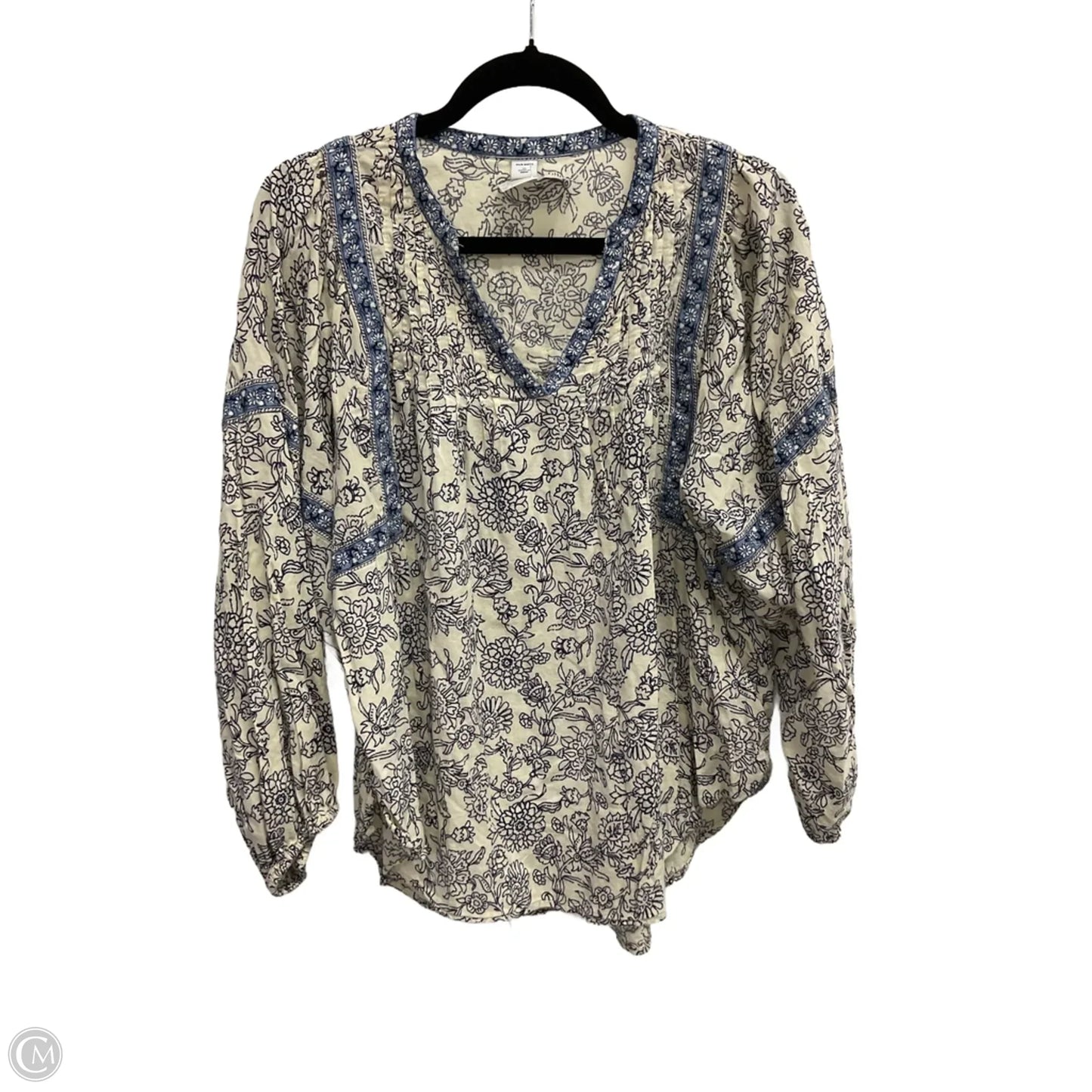Blouse Long Sleeve By Old Navy In Blue, Size: M