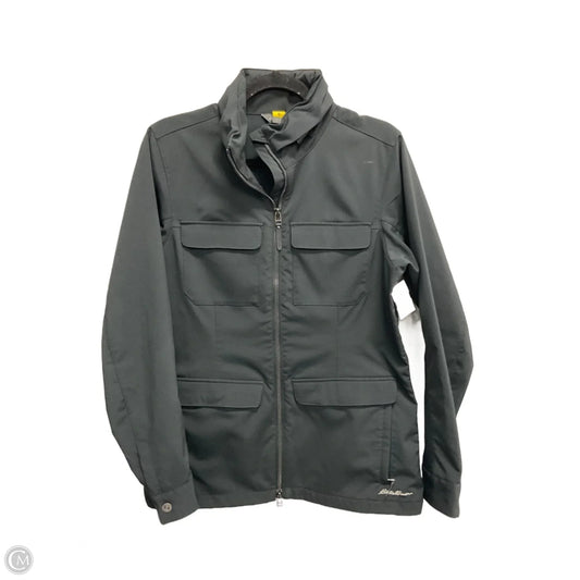 Jacket Windbreaker By Eddie Bauer In Black, Size: M